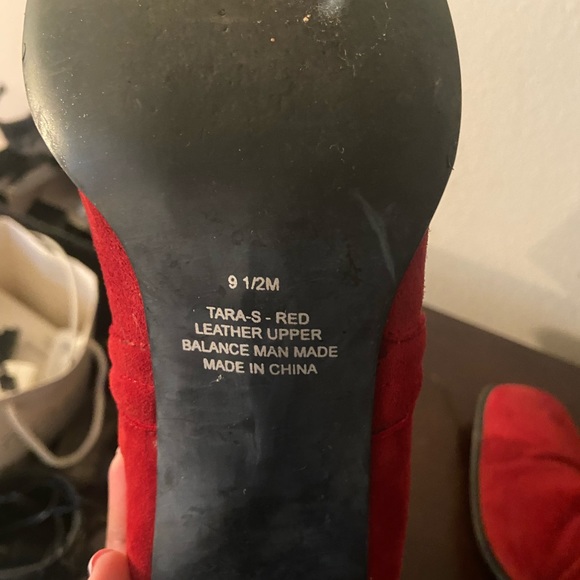 Red Suede Boots - Picture 5 of 7